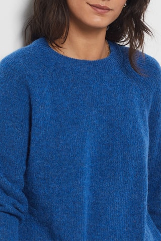 Pull en laine et alpaga - Bleu cobalt