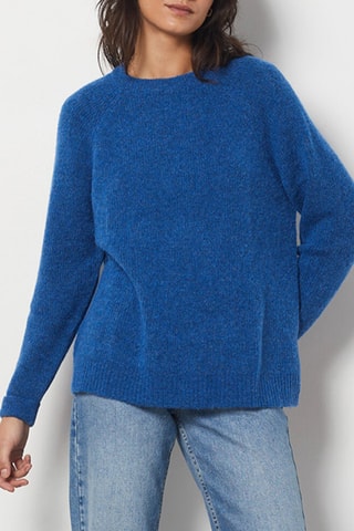 Pull en laine et alpaga - Bleu cobalt