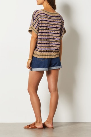 Pull - Taupe et rose