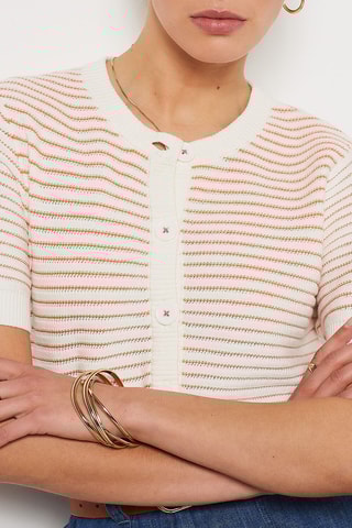 Cardigan - Blanc et orange