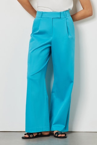 Pantalon wide legs taille haute Turquoise
