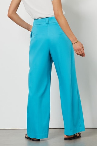 Pantalon wide legs taille haute Turquoise