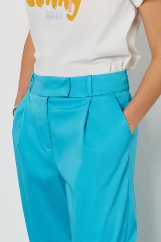 Pantalon wide legs taille haute Turquoise