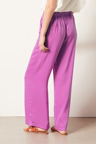 Pantalon wide legs taille haute Rose