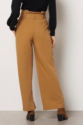 Pantalon taille haute - Marron