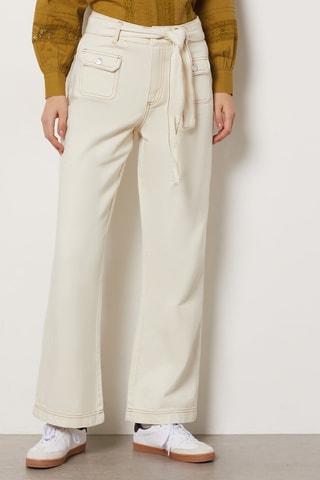 Pantalon taille haute - Ecru