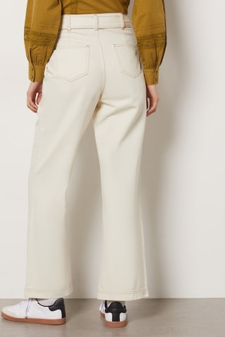 Pantalon taille haute - Ecru