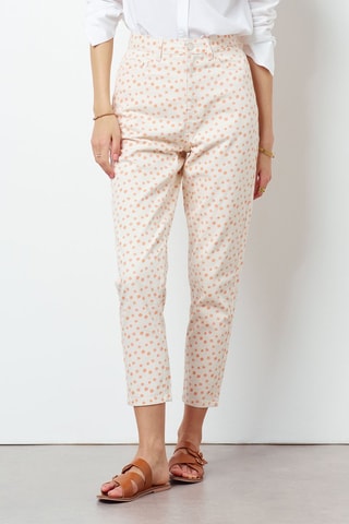 Pantalon droit 7/8 taille haute Multicolore