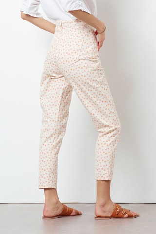 Pantalon droit 7/8 taille haute Multicolore
