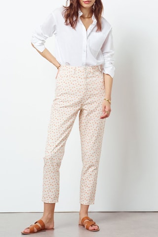 Pantalon droit 7/8 taille haute Multicolore