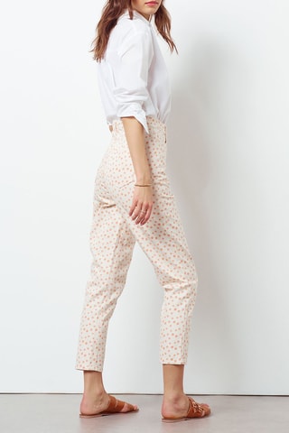 Pantalon droit 7/8 taille haute Multicolore
