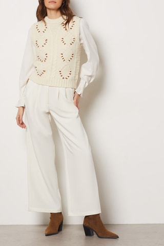 Pantalon taille haute - Ecru