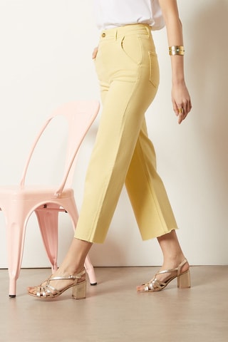 Pantalon droit 7/8 taille haute Vert émeraude