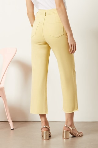 Pantalon droit 7/8 taille haute Vert émeraude