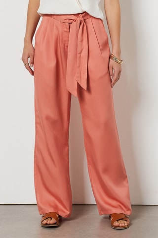 Pantalon taille haute - Saumon