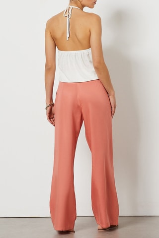 Pantalon taille haute - Saumon