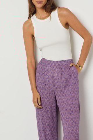 Pantalon wide legs - Violet