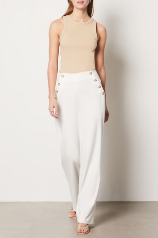 Pantalon taille haute - Ecru