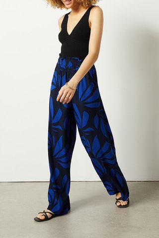 Pantalon wide legs taille haute Multicolore