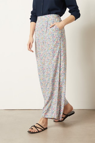 Pantalon wide leg taille haute Multicolore