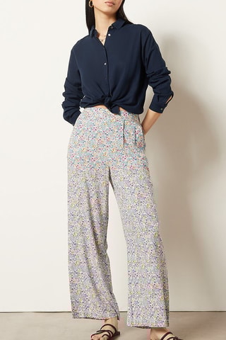 Pantalon wide leg taille haute Multicolore