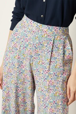 Pantalon wide leg taille haute Multicolore
