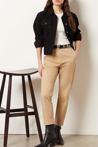 Pantalon droit 7/8 Beige