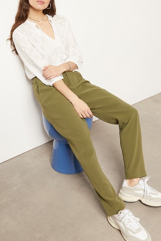 Pantalon droit Vert