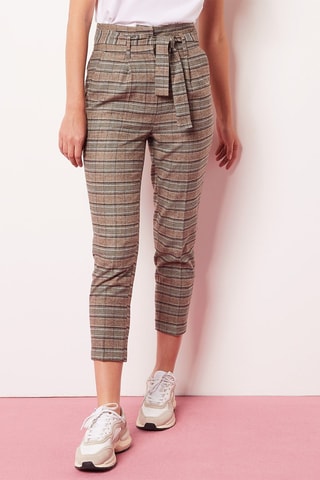 Pantalon carotte 7/8 taille haute Gris