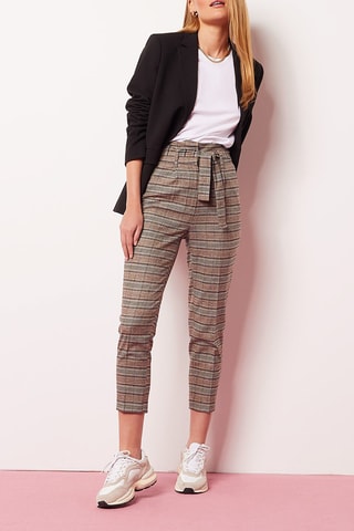 Pantalon carotte 7/8 taille haute Gris