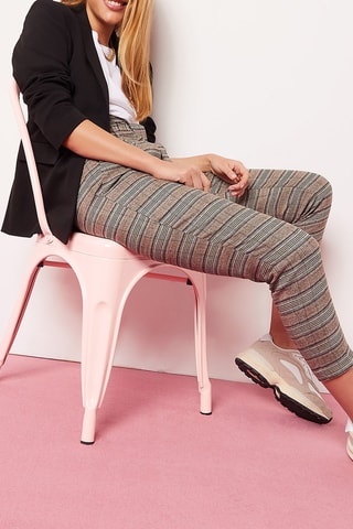Pantalon carotte 7/8 taille haute Gris