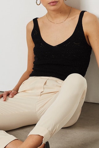 Pantalon droit Beige
