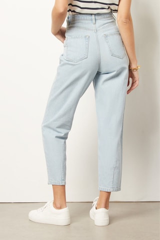 Pantalon droit 7/8 taille haute Bleu ciel