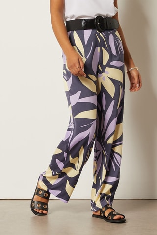 Pantalon wide legs taille haute Mauve