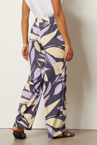 Pantalon wide legs taille haute Mauve