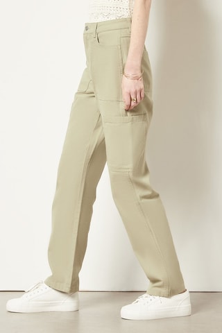 Pantalon cargo taille haute Vert