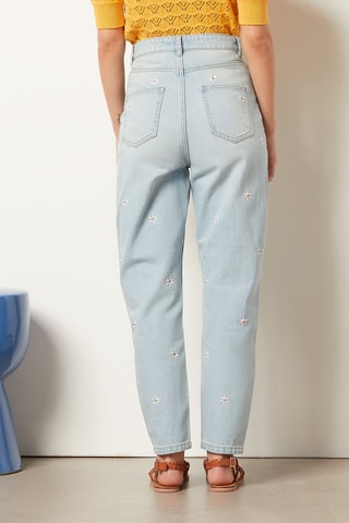 Jean mom taille haute Bleu clair