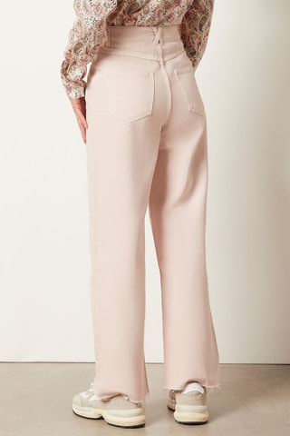 Jean wide legs taille haute Rose