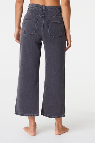 Jean wide legs 7/8 taille haute Marina Anthracite