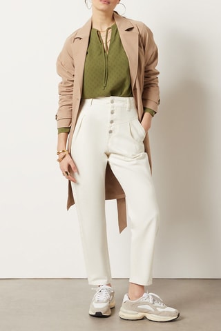 Jean droit taille haute Blanc