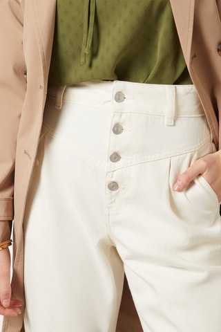 Jean droit taille haute Blanc