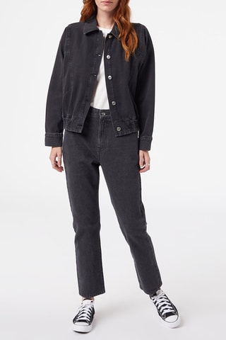 Jean droit taille haute Anthracite