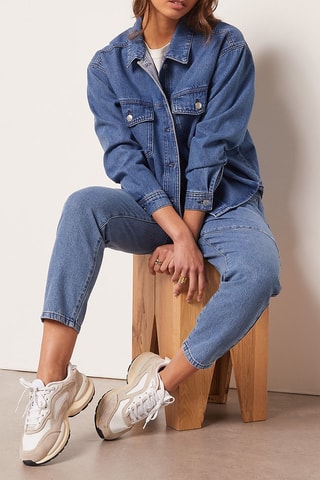 Jean boyfriend Bleu