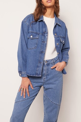 Jean boyfriend Bleu