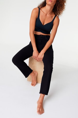 Jean droit taille haute Noir