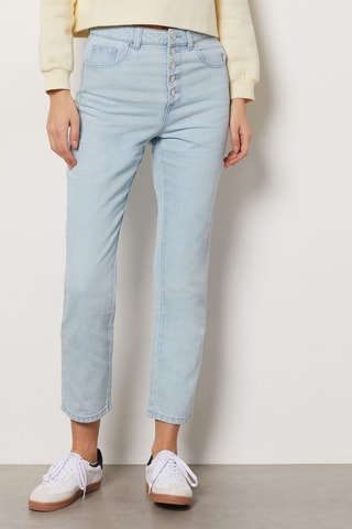 Jean droit 7/8 - Bleu