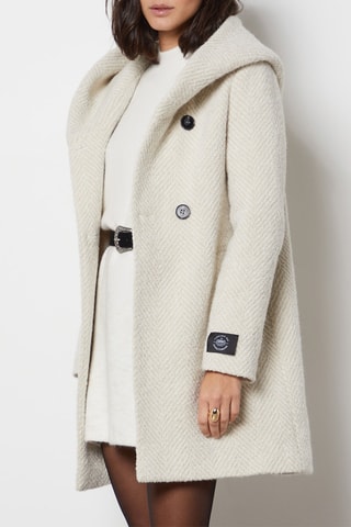 Manteau en laine et alpaga - Ecru