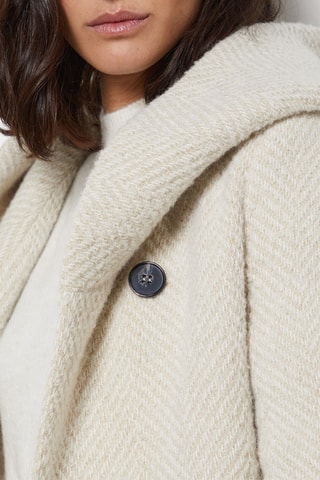 Manteau en laine et alpaga - Ecru