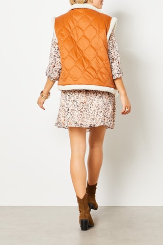 Veste sans manches - Blanc et camel