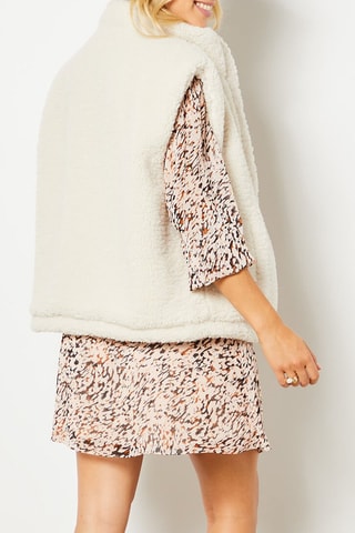 Veste sans manches - Blanc et camel